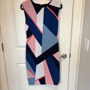 Geometric Patterned Sleeveless Dress